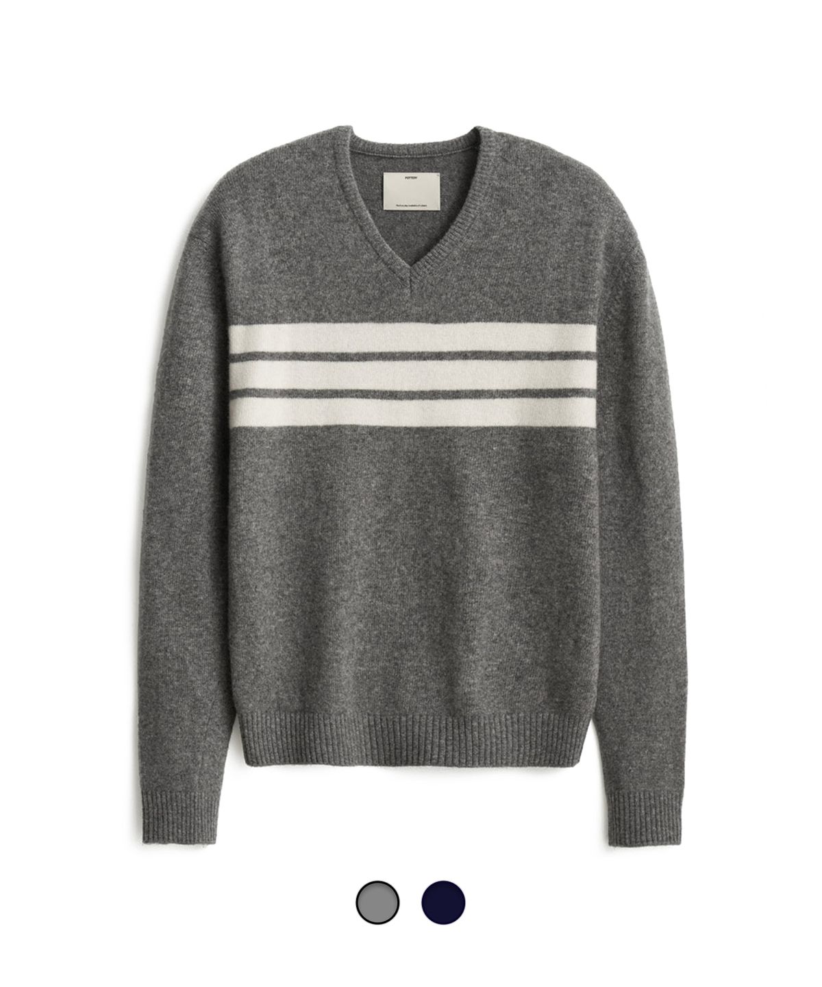 포터리(POTTERY) Cashmere V-neck Stripe Knit - 2 Color