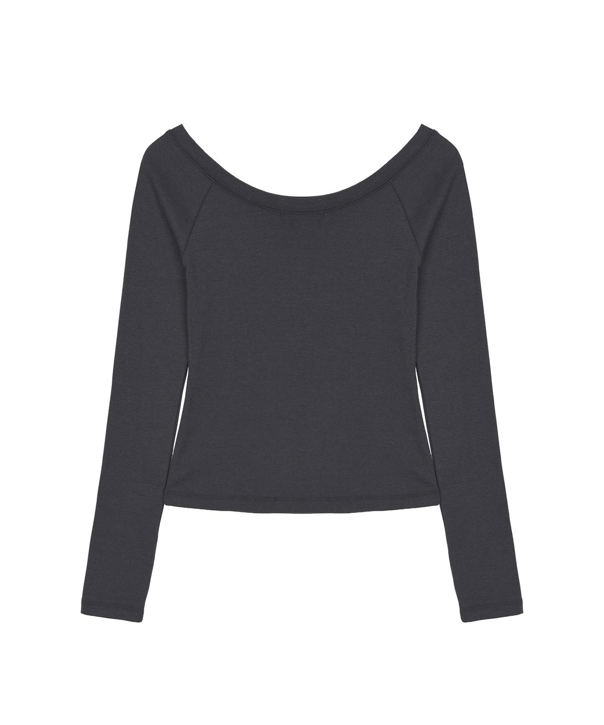 닉앤니콜(NICK&NICOLE) OFF SHOULDER LONG SLEEVE TOP_CHARCOAL