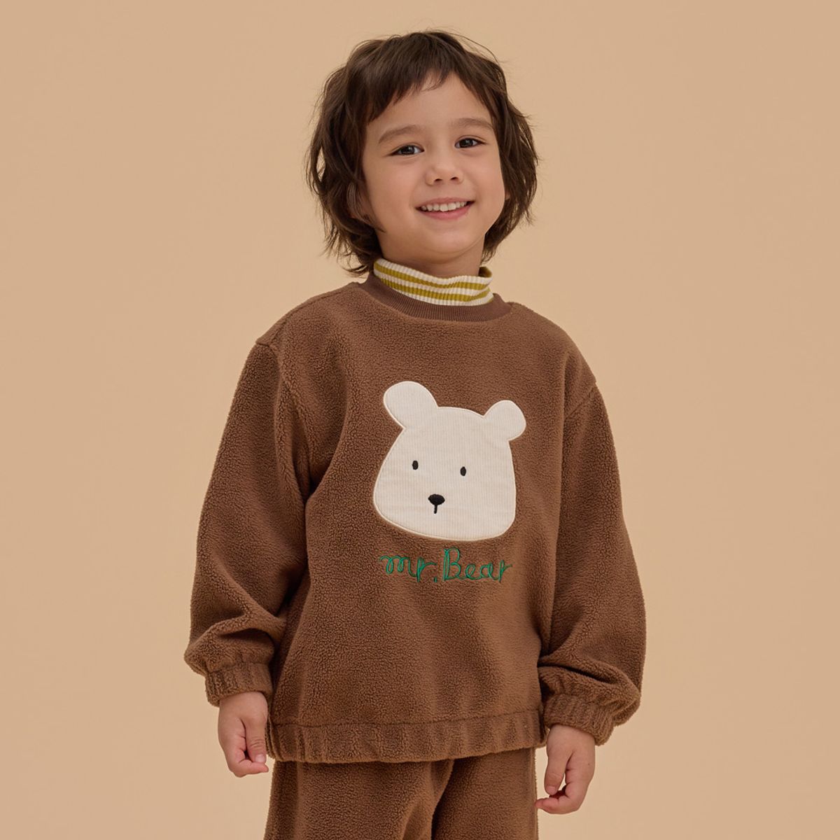 래핑차일드(LAUGHINGCHILD) 뽀글이 곰곰 맨투맨 (85C29-332-01)