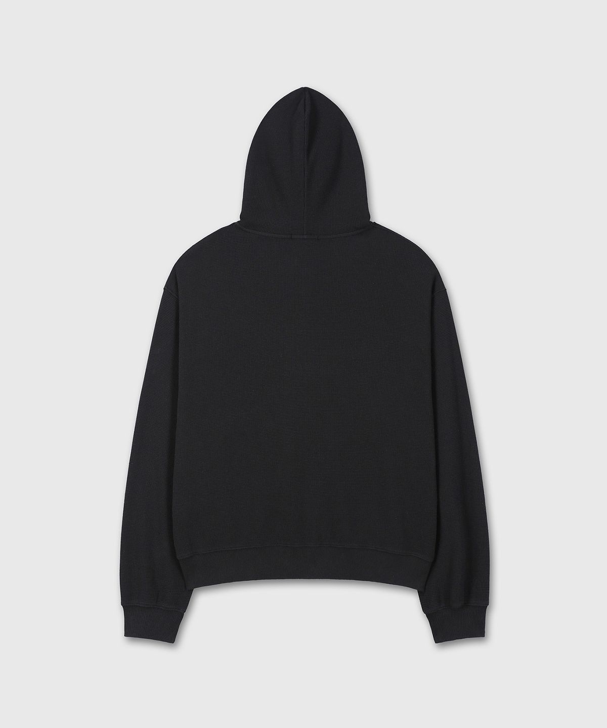 다이브인(DIVEIN) UNIFORM WAFFLE CROP HOOD ZIP-UP (BLACK)