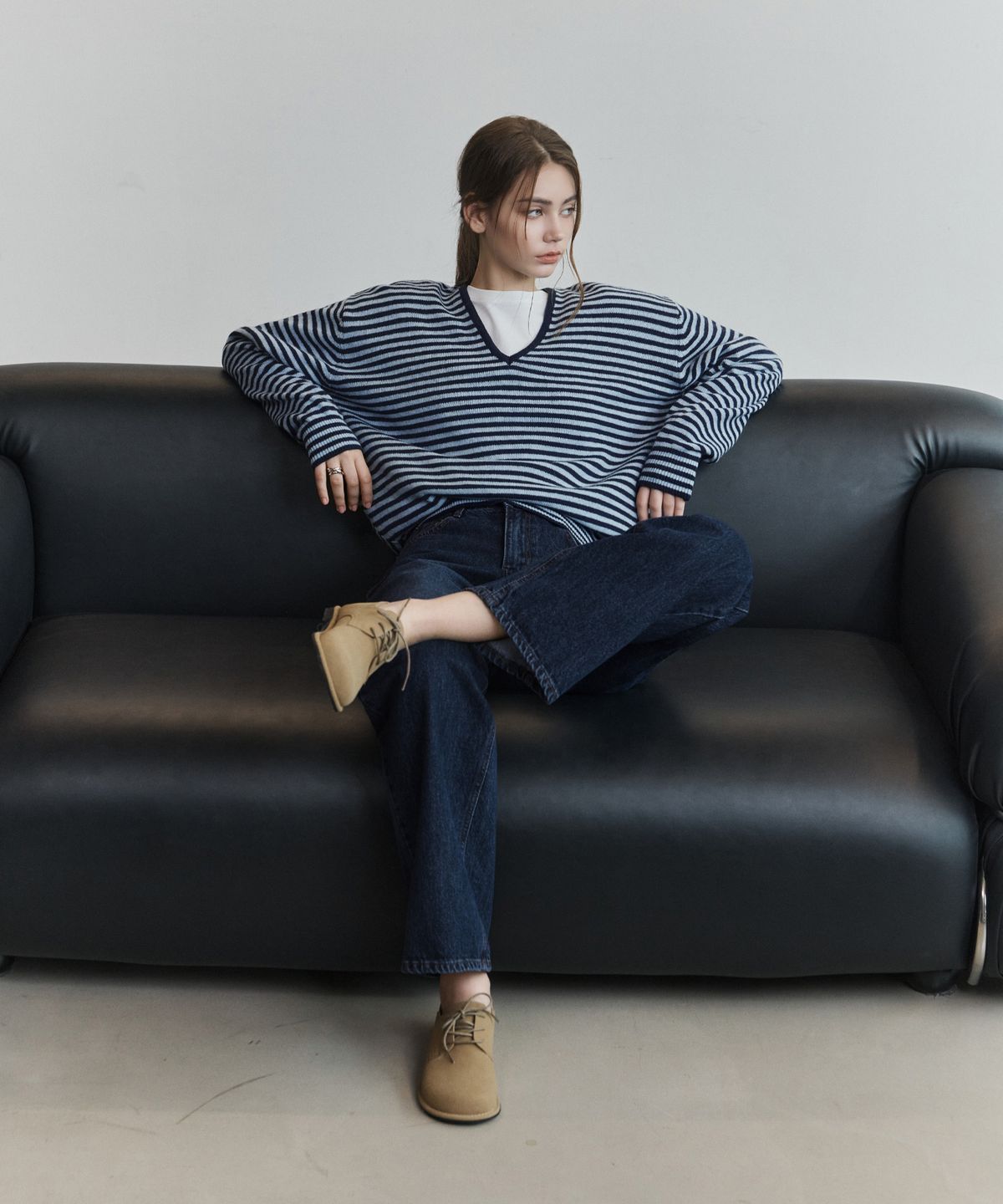 논앤논(NON AND NON) [맞춤기장] 릴랙스드 스트레이트 데님 팬츠_NFDP6558