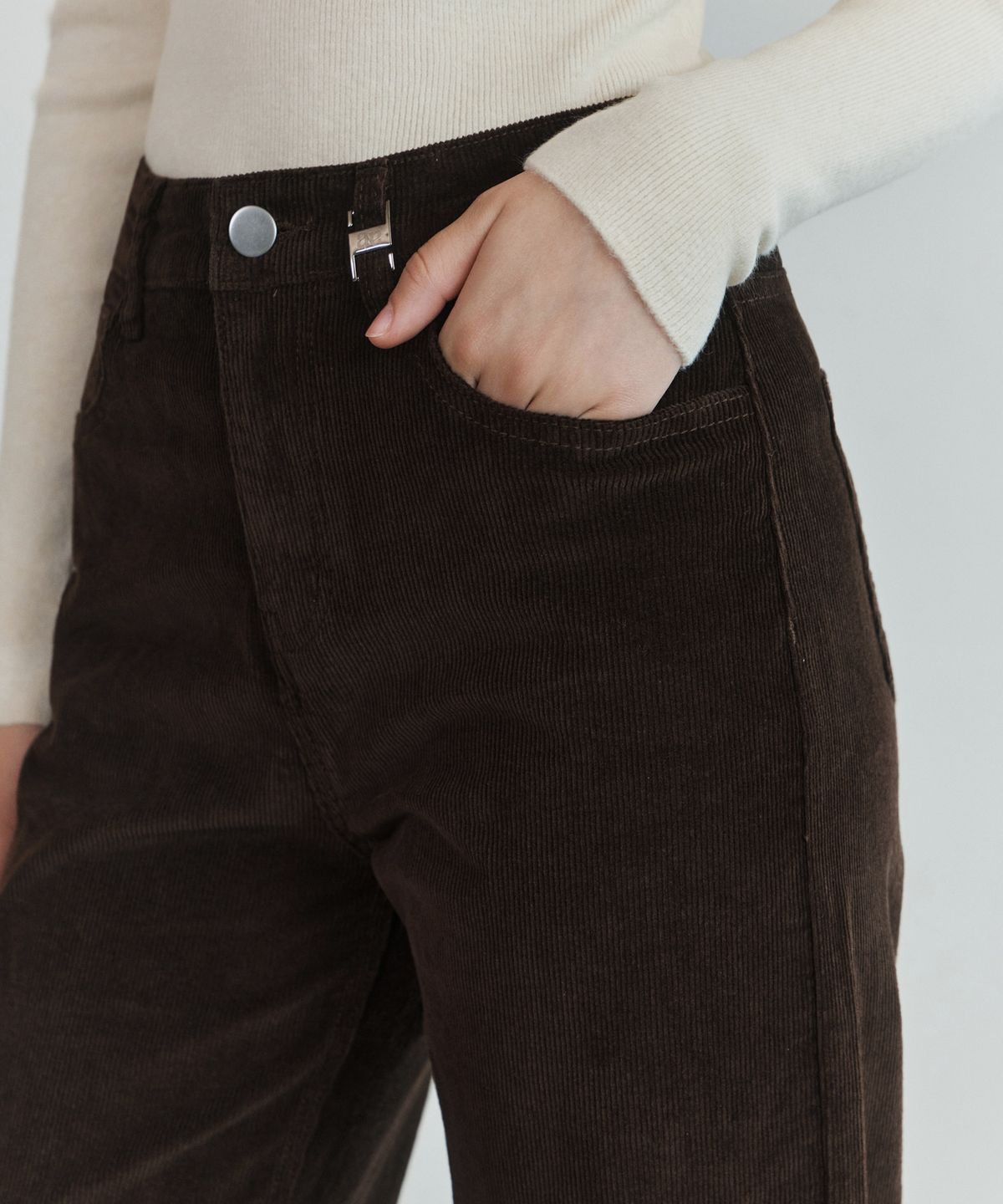 논앤논(NON AND NON) [맞춤기장] CORDUROY WIDE PANTS_NFDP6593 (BROWN)