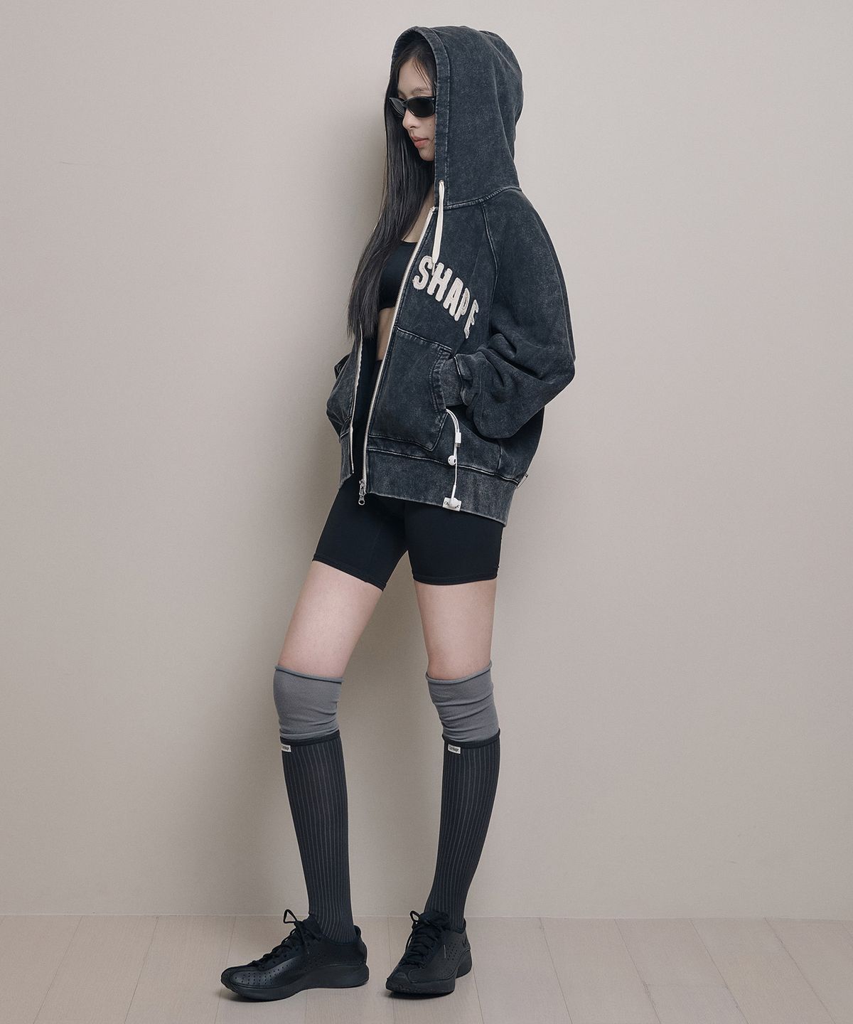 아워쉐입(OURRSHAPE) Layered Socks - Charcoal