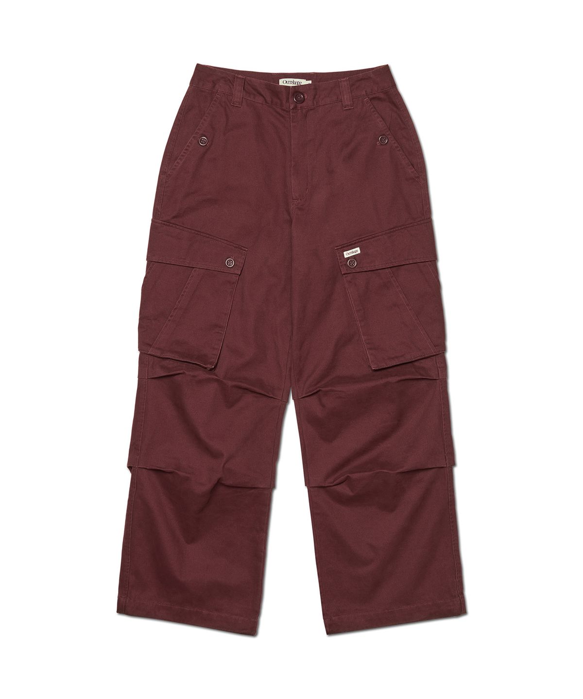 아워쉐입(OURRSHAPE) Button Washed Cargo Pants - Wine