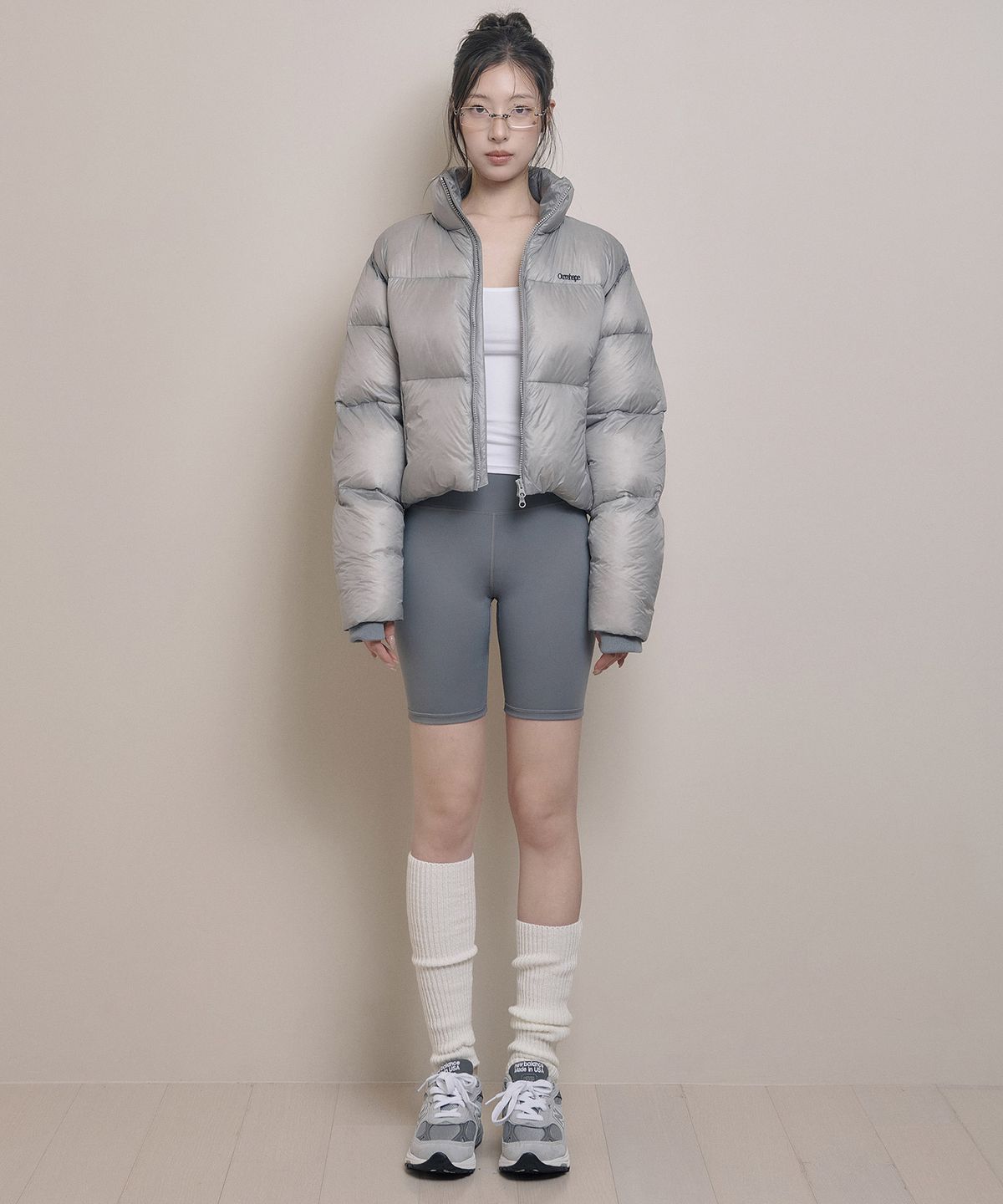 아워쉐입(OURRSHAPE) Freya Sheer Cropped Duck Down - Charcoal