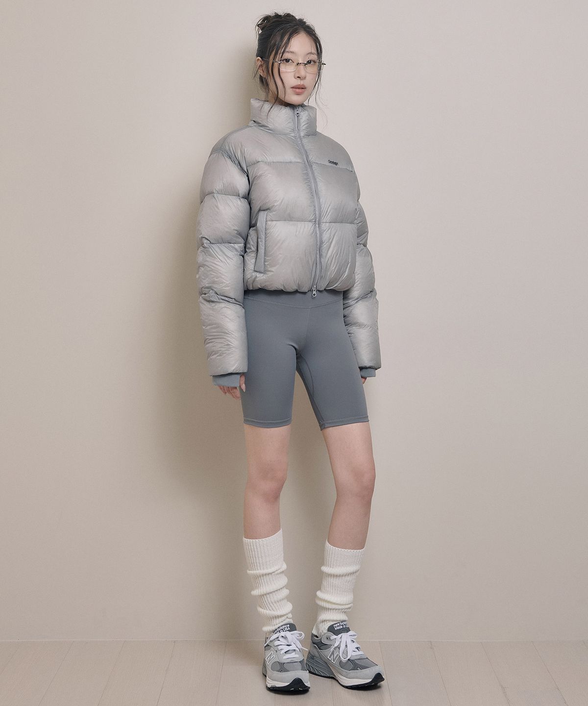 아워쉐입(OURRSHAPE) Freya Sheer Cropped Duck Down - Charcoal