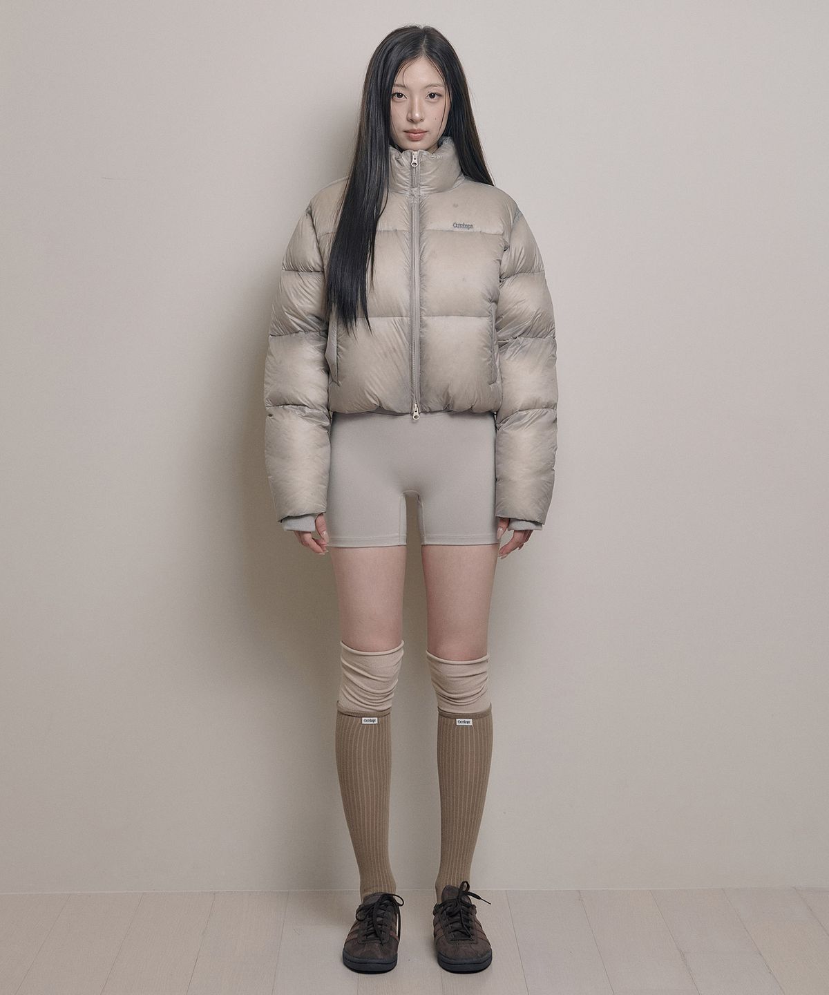 아워쉐입(OURRSHAPE) Freya Sheer Cropped Duck Down - Muted Beige
