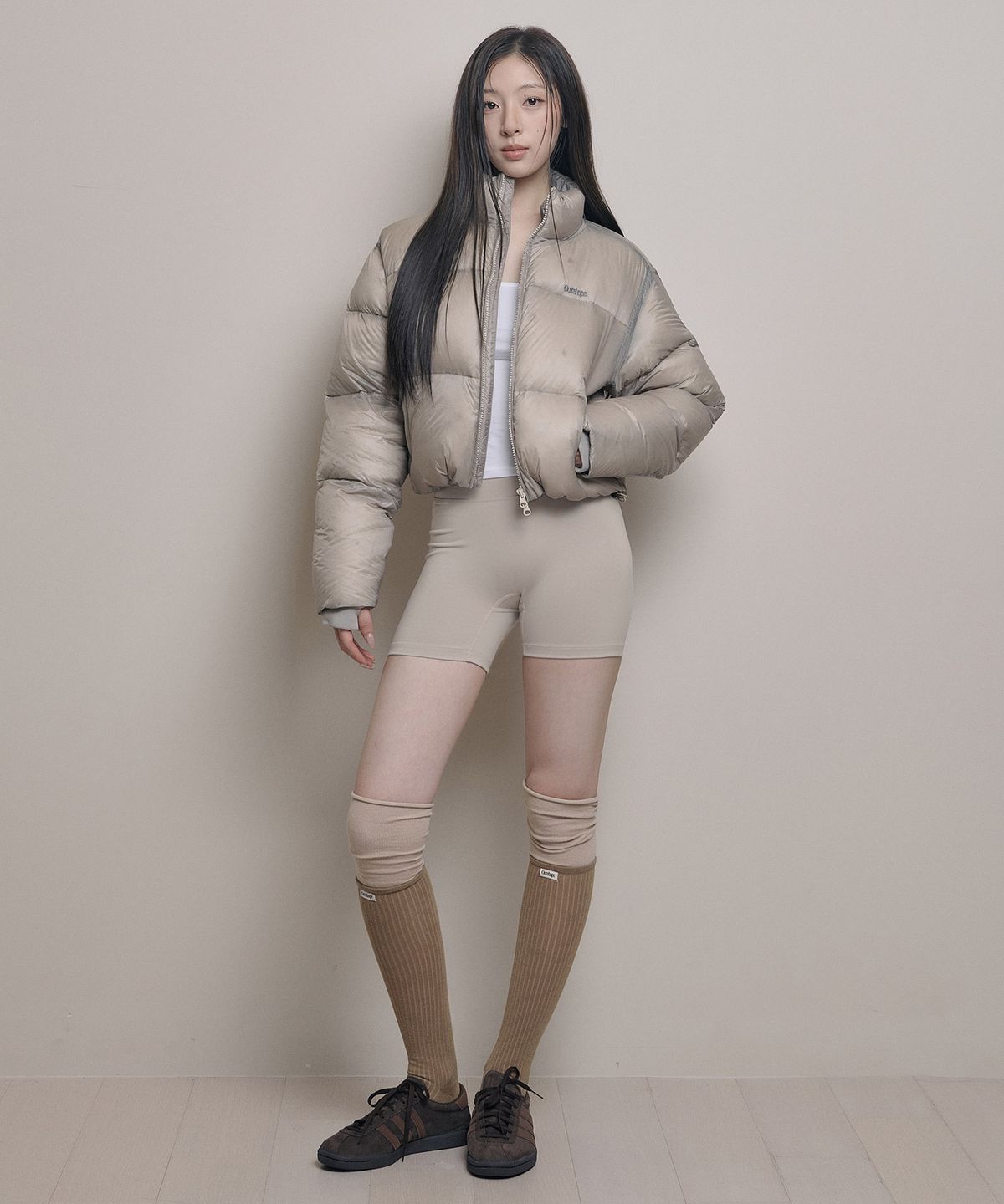 아워쉐입(OURRSHAPE) Freya Sheer Cropped Duck Down - Muted Beige