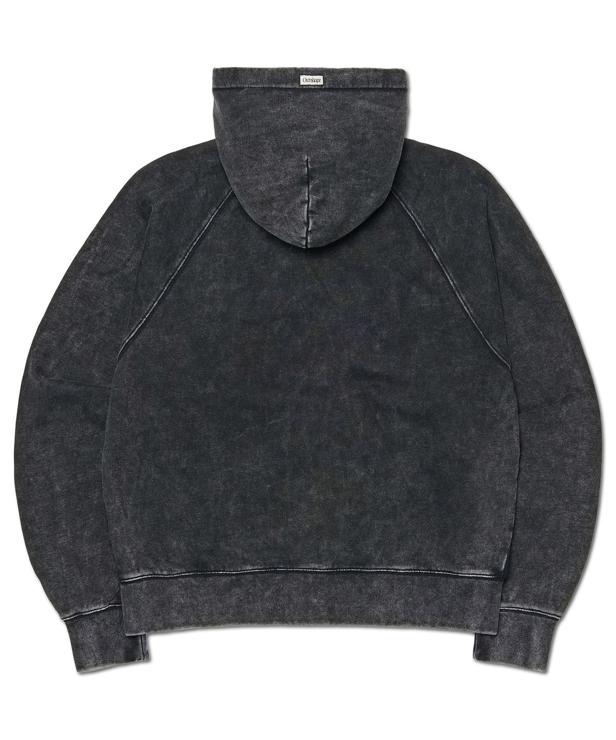 아워쉐입(OURRSHAPE) OS Logo Zip Up Hoodie - Washed Black