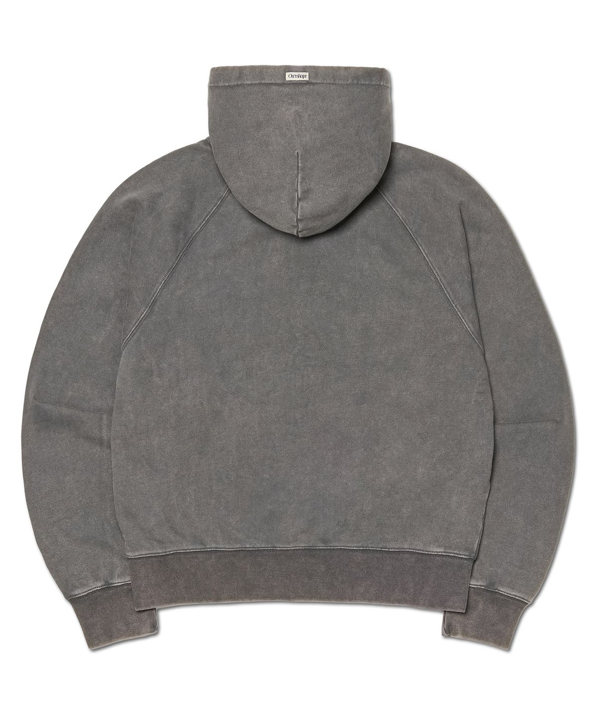 아워쉐입(OURRSHAPE) OS Logo Zip Up Hoodie - Washed Charcoal