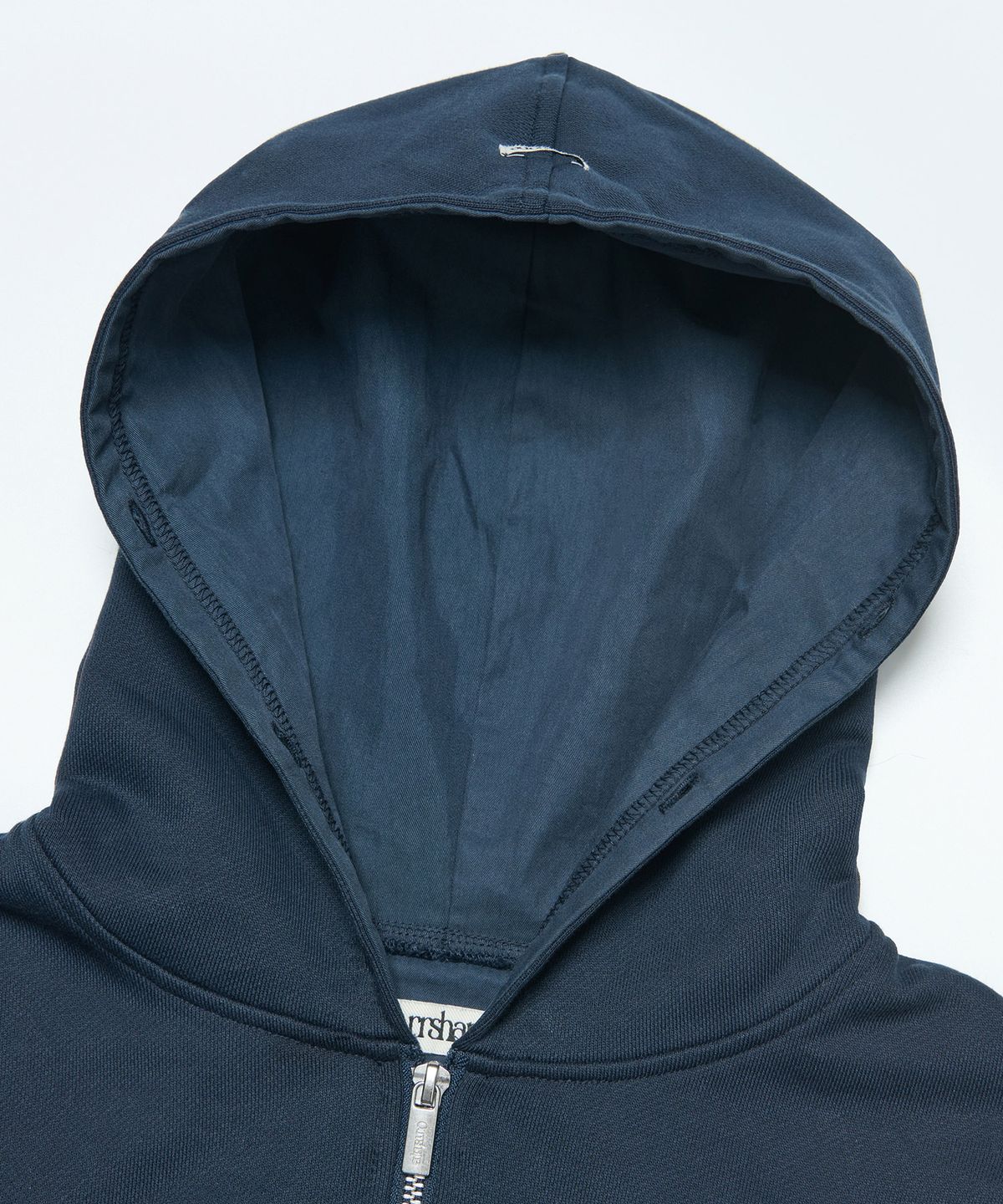 아워쉐입(OURRSHAPE) Detachable Fur Crop Zip Up Hoodie - Dark Navy