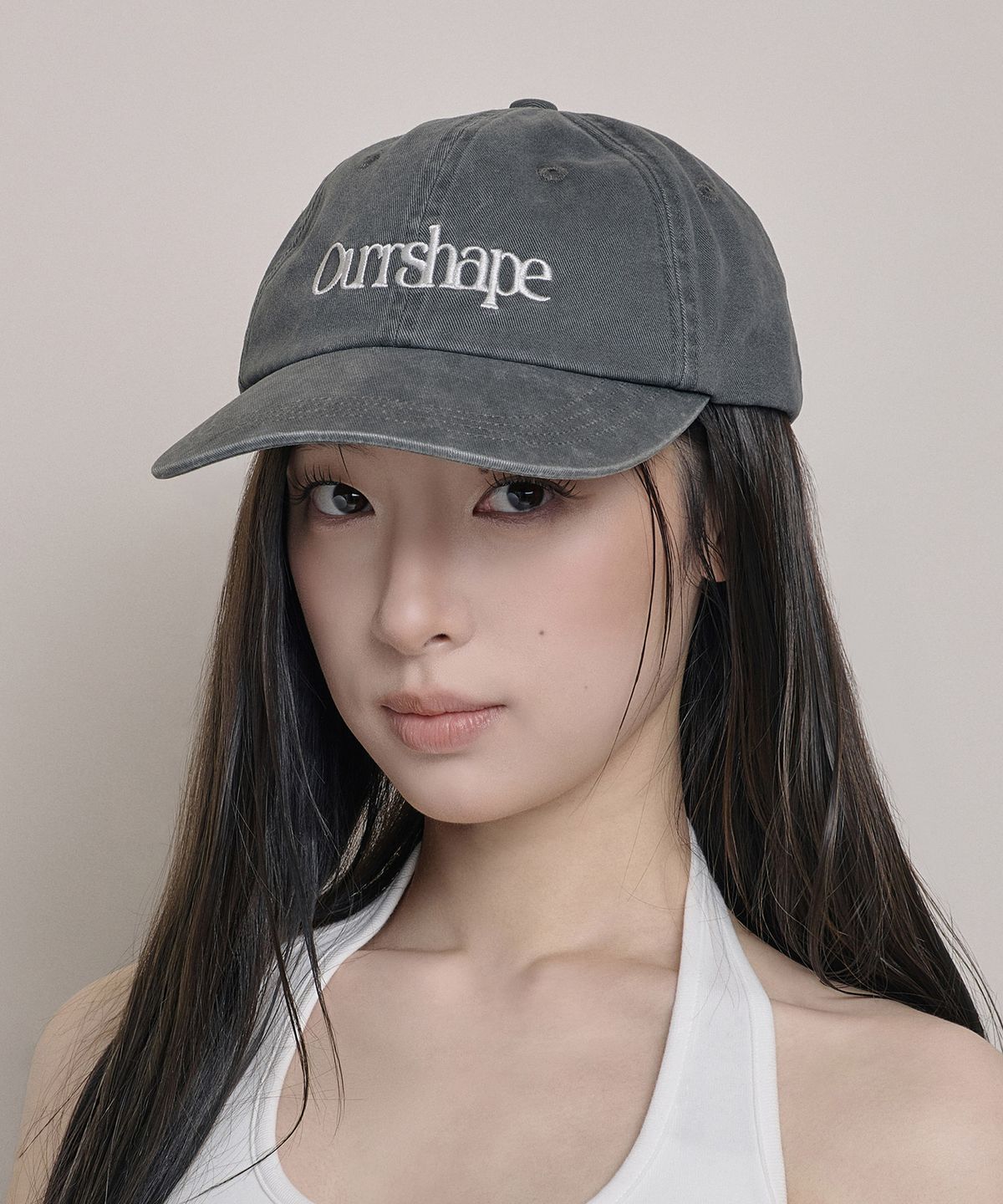 아워쉐입(OURRSHAPE) Ourrshape Logo Washed Ballcap - Charcoal