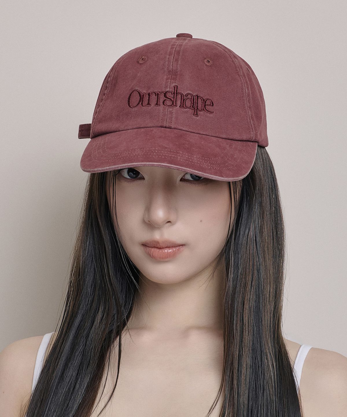 아워쉐입(OURRSHAPE) Ourrshape Logo Washed Ballcap - Wine