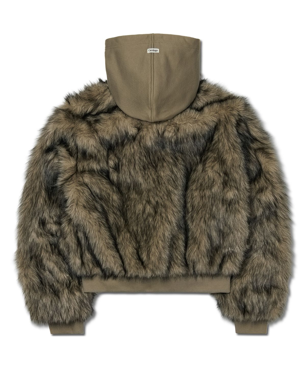 아워쉐입(OURRSHAPE) Detachable Hood Fur Jacket - Brown