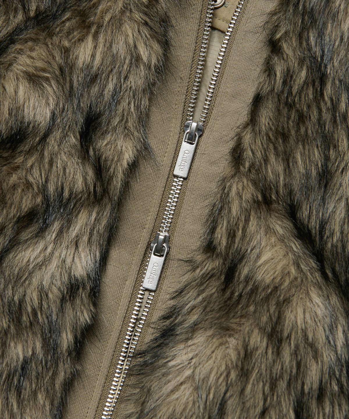 아워쉐입(OURRSHAPE) Detachable Hood Fur Jacket - Brown