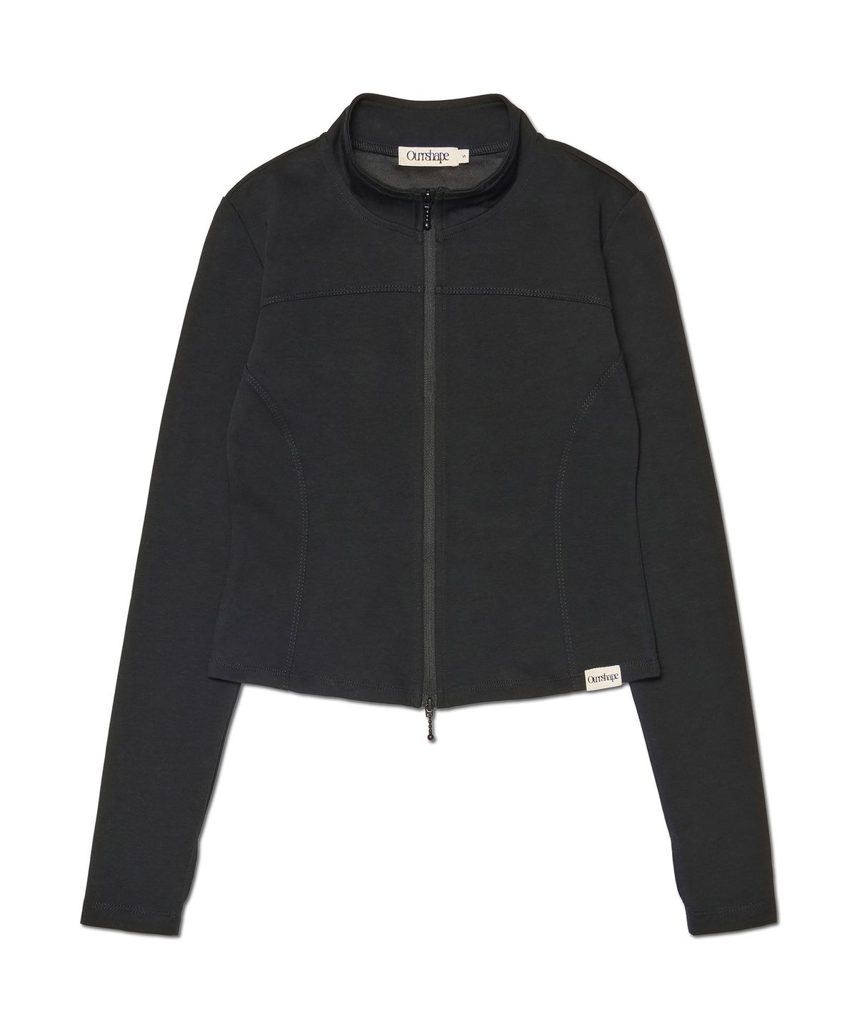 아워쉐입(OURRSHAPE) Relaxed Slim Zip-Up - Black