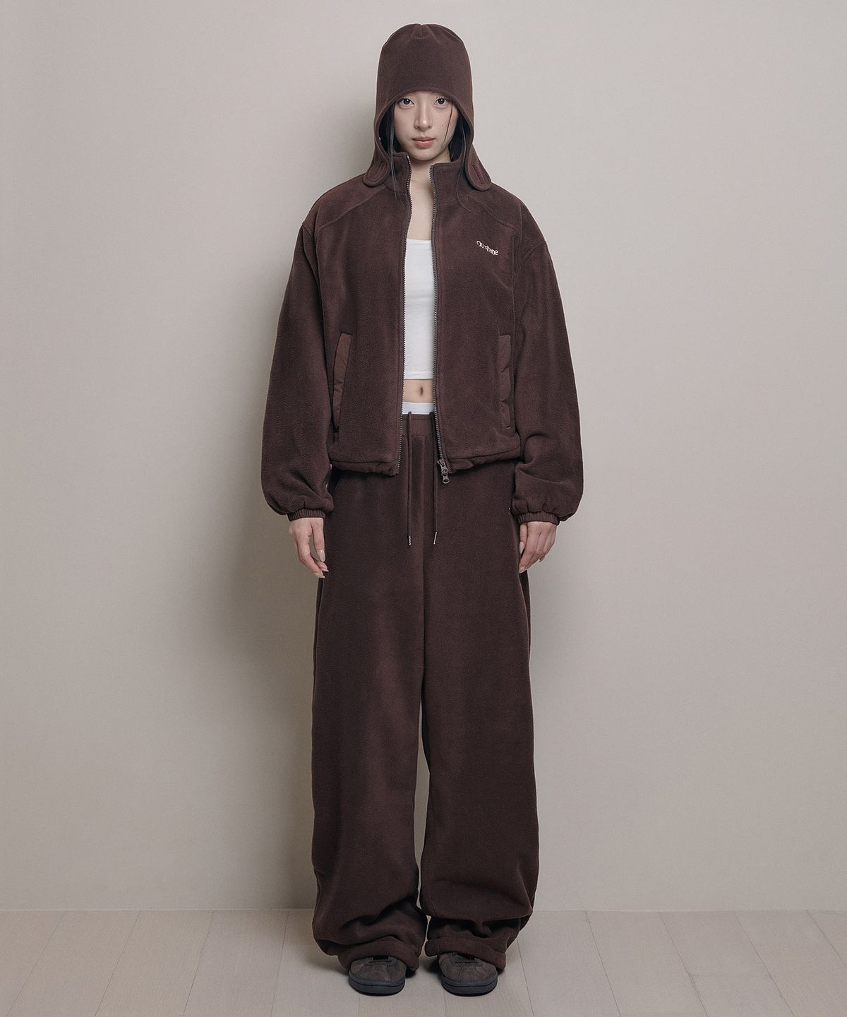 아워쉐입(OURRSHAPE) Over Shape Fleece Zip Up - Coffee Brown