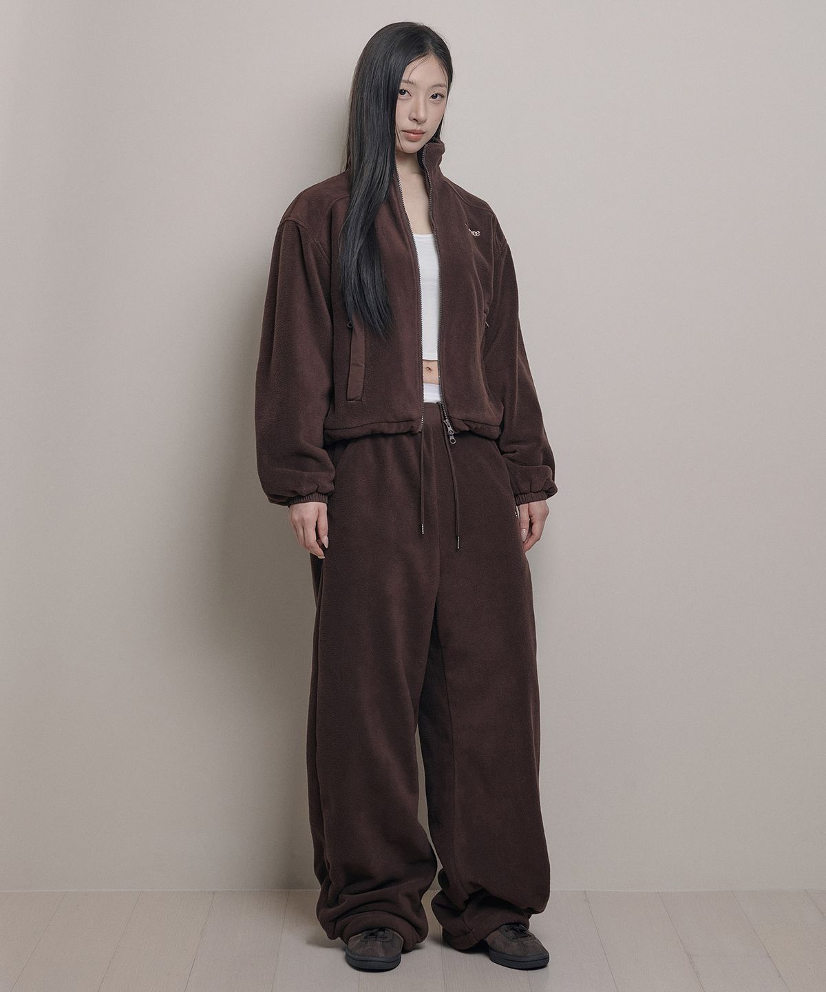아워쉐입(OURRSHAPE) Over Shape Fleece Zip Up - Coffee Brown
