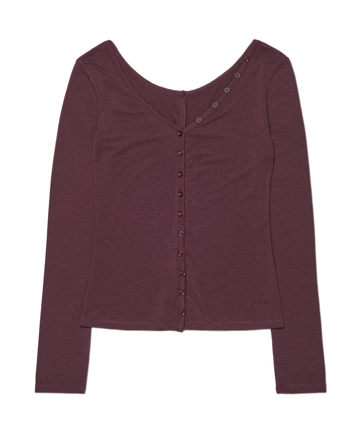 아워쉐입(OURRSHAPE) Button Point Slim Cardigan - Wine