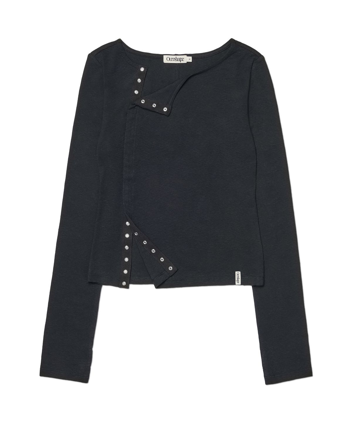 아워쉐입(OURRSHAPE) Open Snap Slim Longsleeve - Black
