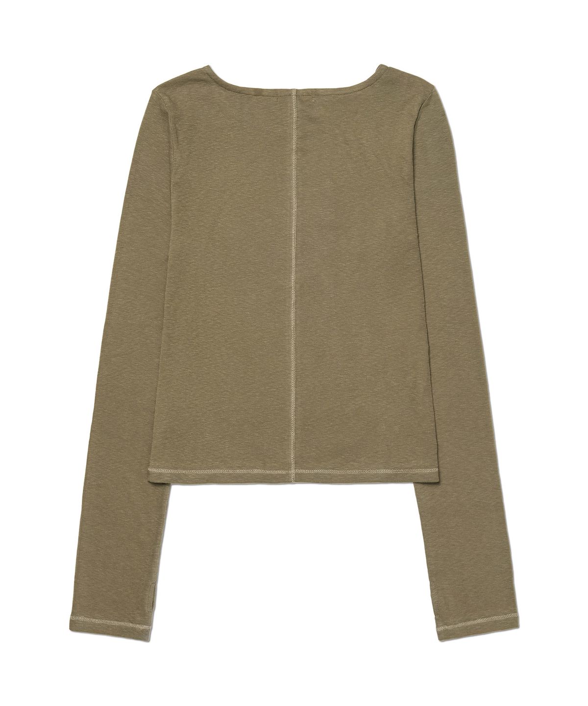 아워쉐입(OURRSHAPE) Open Snap Slim Longsleeve - Khaki Brown