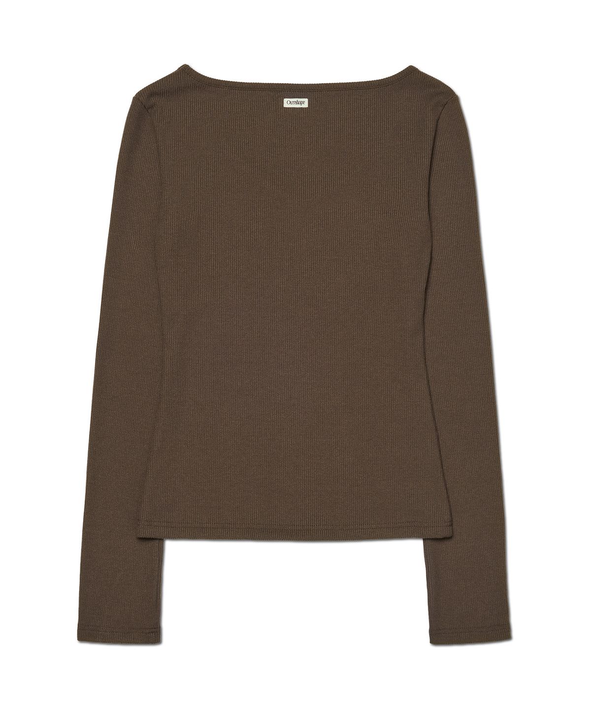 아워쉐입(OURRSHAPE) Slim Shape V Neck Longsleeve - Coffee Brown
