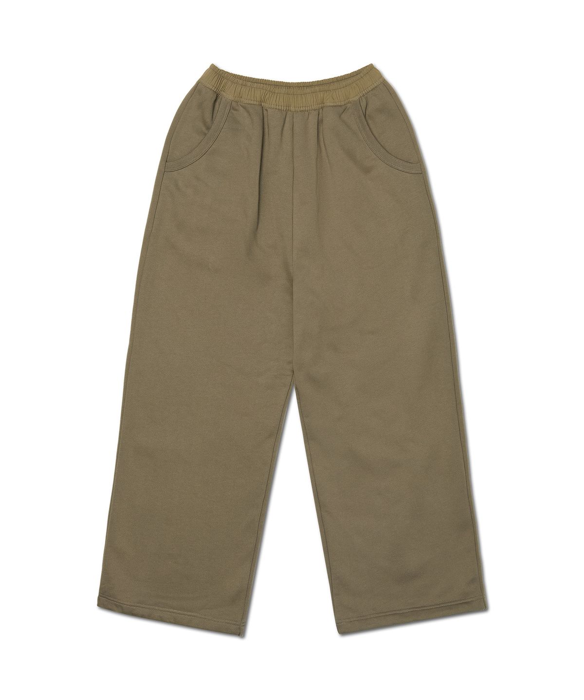 아워쉐입(OURRSHAPE) Woven Waist Sweat Pants - Khaki Brown