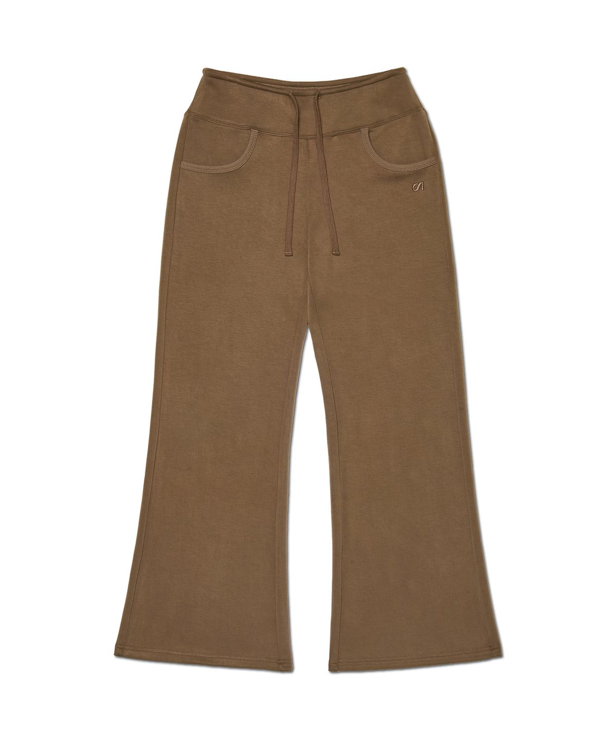 아워쉐입(OURRSHAPE) Wide Waist Straight Pants - Coffee Brown