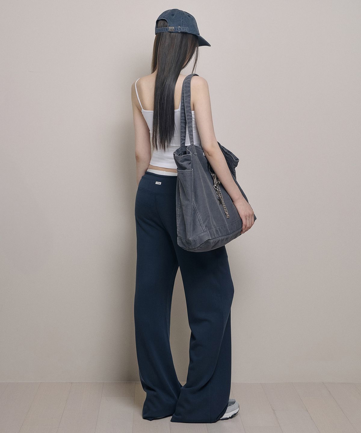 아워쉐입(OURRSHAPE) Wide Waist Straight Pants - Dark Navy