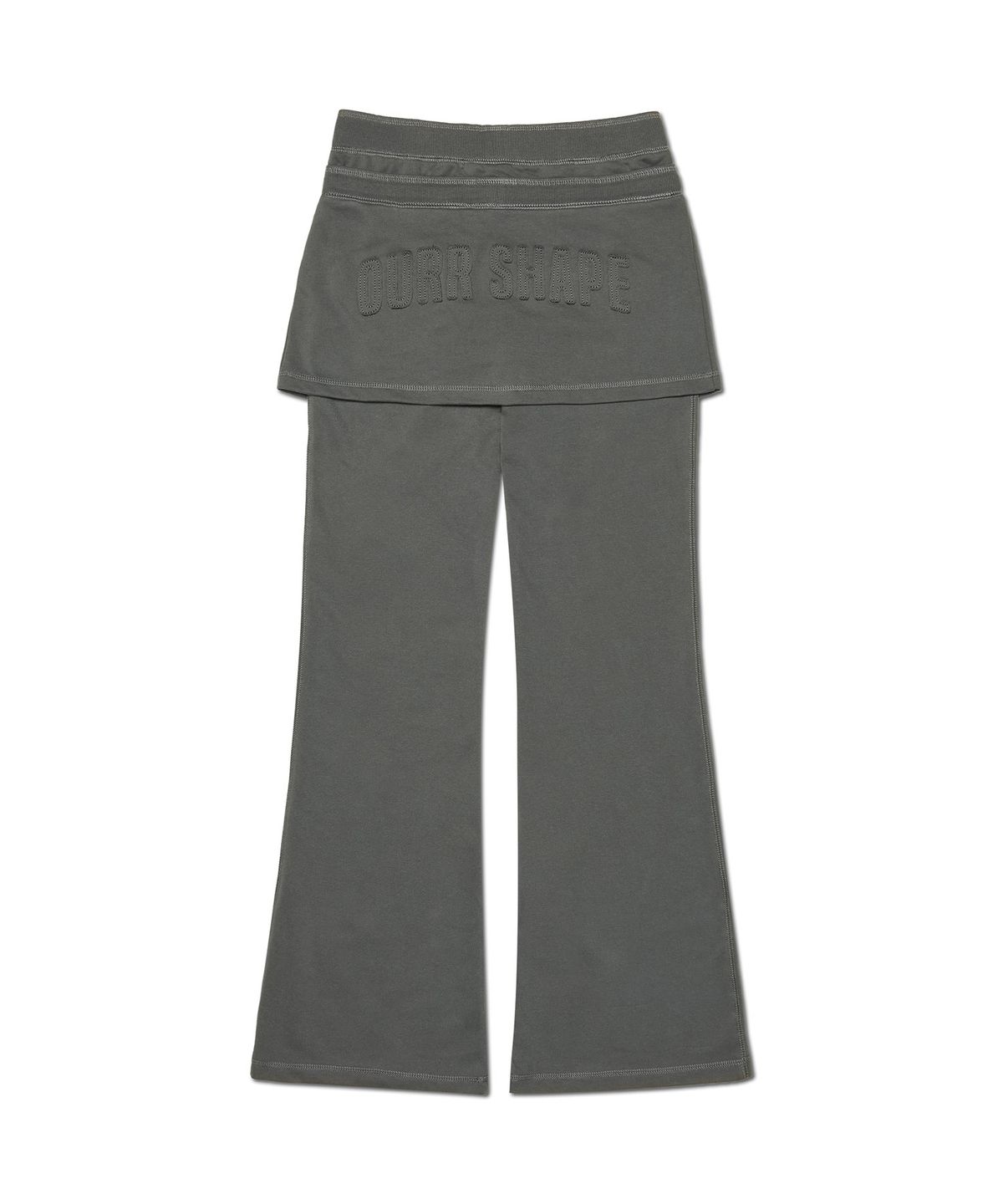 아워쉐입(OURRSHAPE) Double Waist Skirt Pants - Charcoal