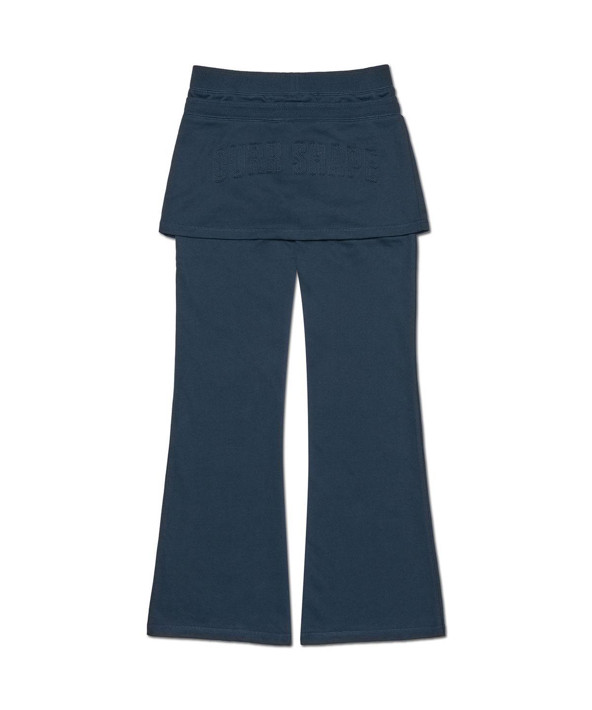 아워쉐입(OURRSHAPE) Double Waist Skirt Pants - Dark Navy
