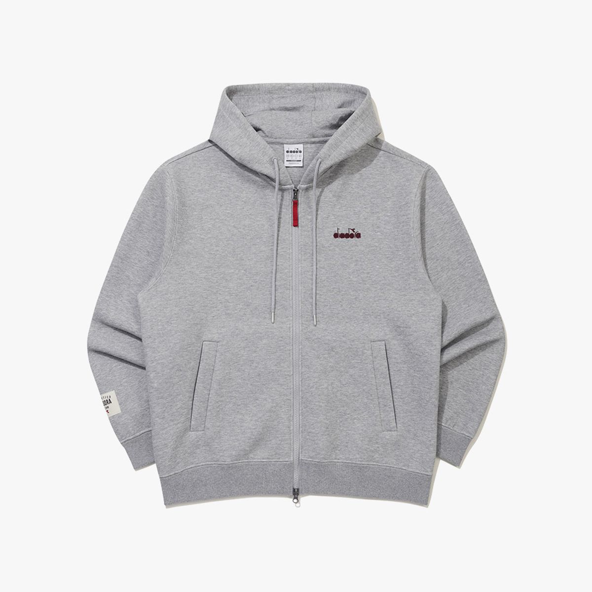 디아도라(diadora) 컴포트모션 후드 집업 자켓 MELANGE GREY