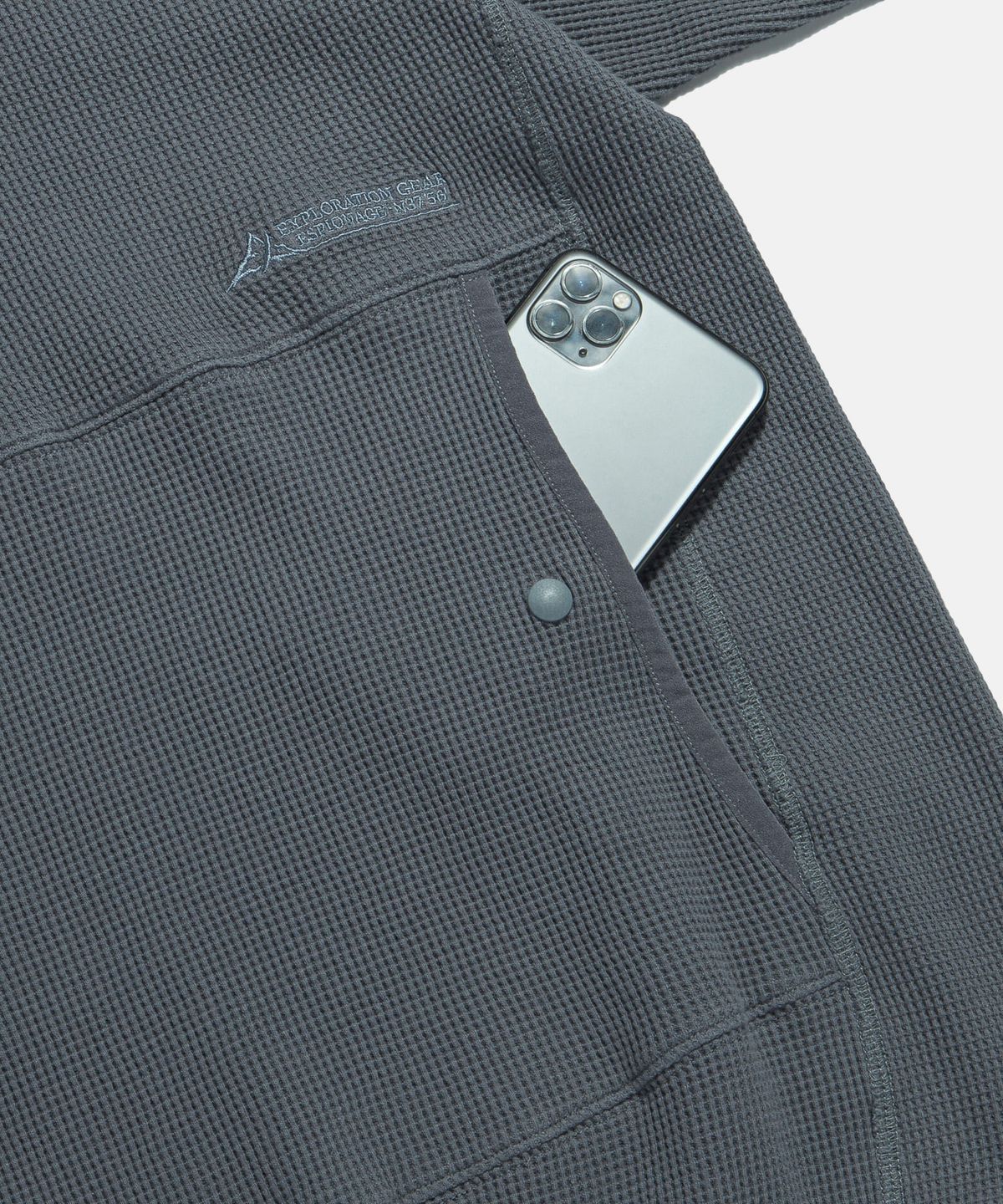 에스피오나지(ESPIONAGE) Utility Waffle Hoodie Slate
