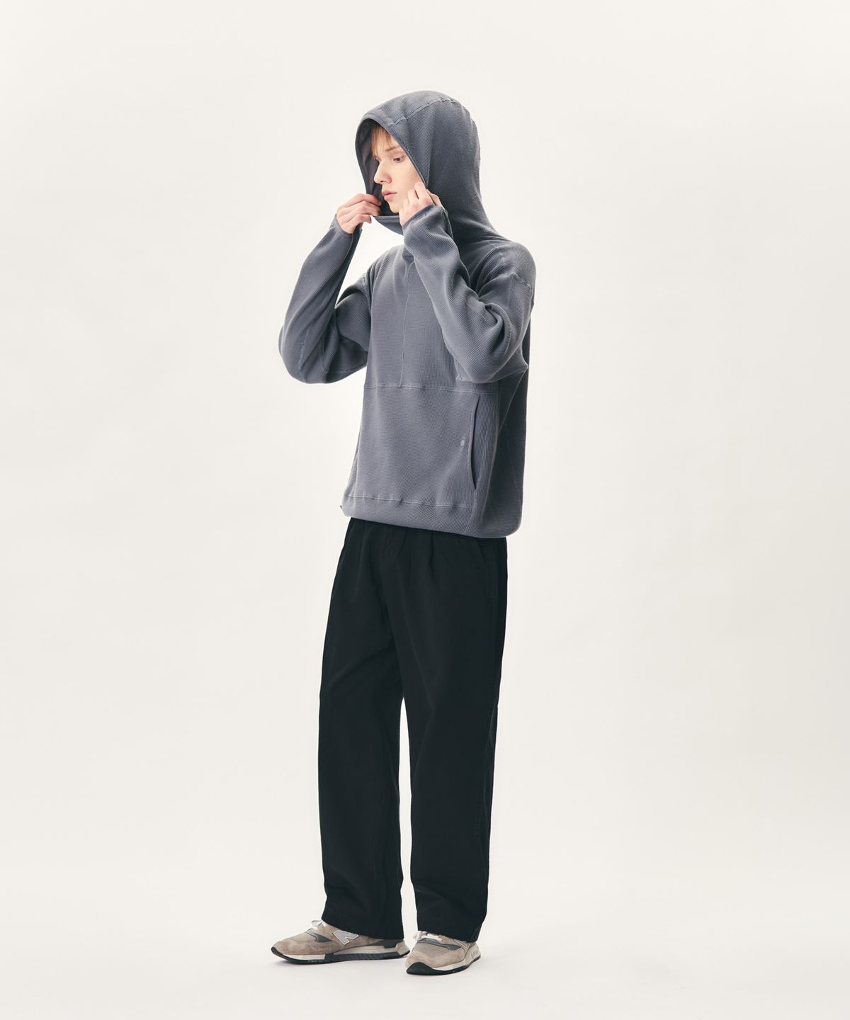에스피오나지(ESPIONAGE) Utility Waffle Hoodie Slate