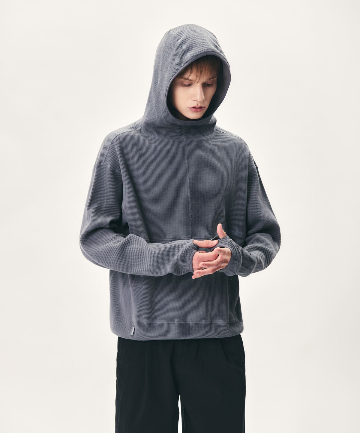 에스피오나지(ESPIONAGE) Utility Waffle Hoodie Slate