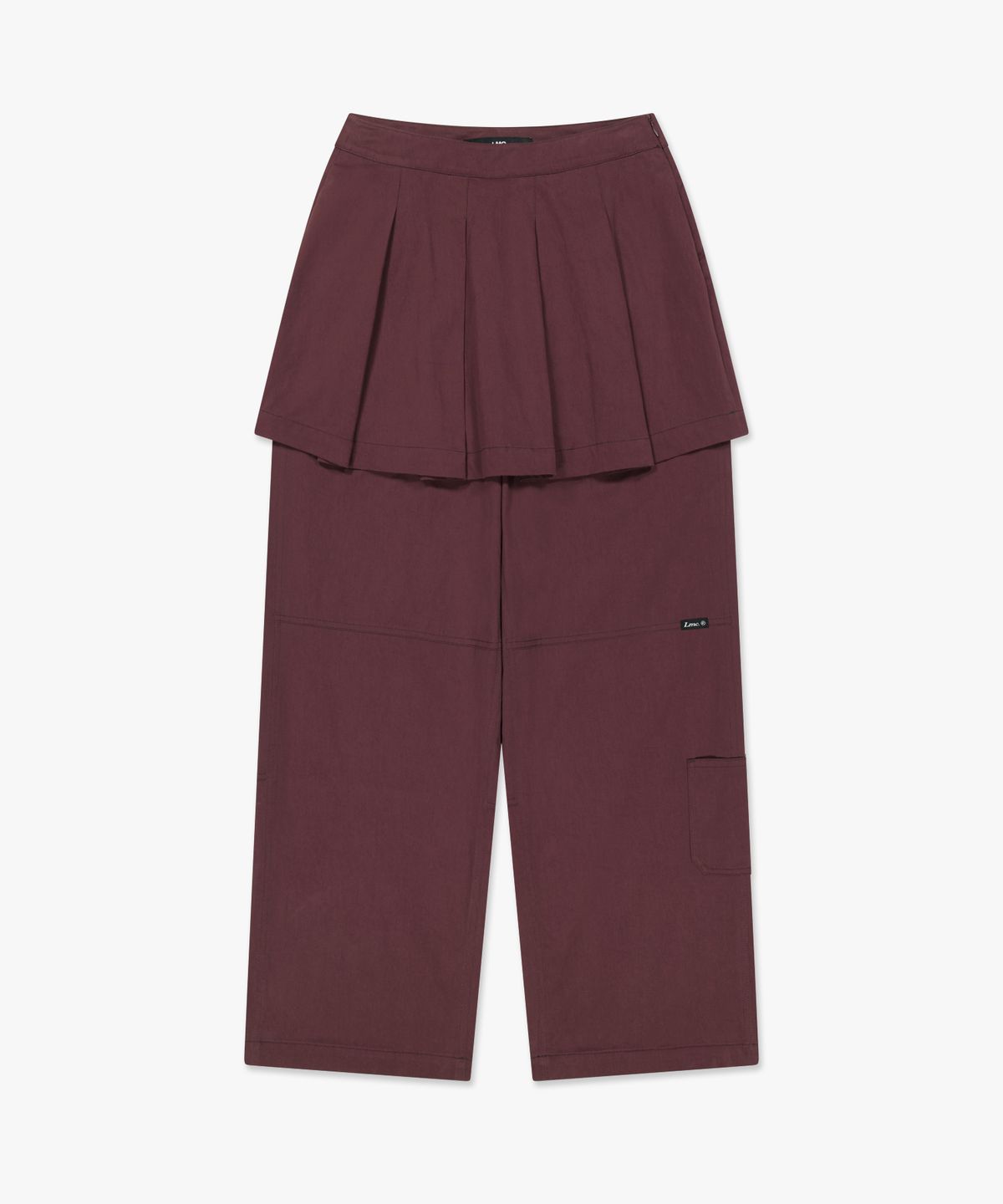 엘엠씨(LMC) WM PLEATS SKIRT LAYERED PANTS burgundy