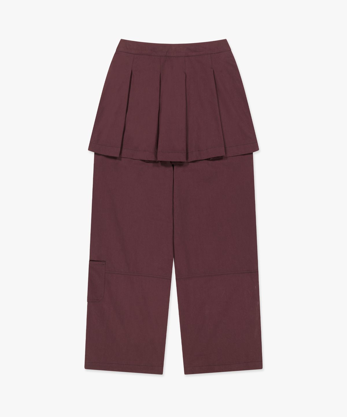 엘엠씨(LMC) WM PLEATS SKIRT LAYERED PANTS burgundy