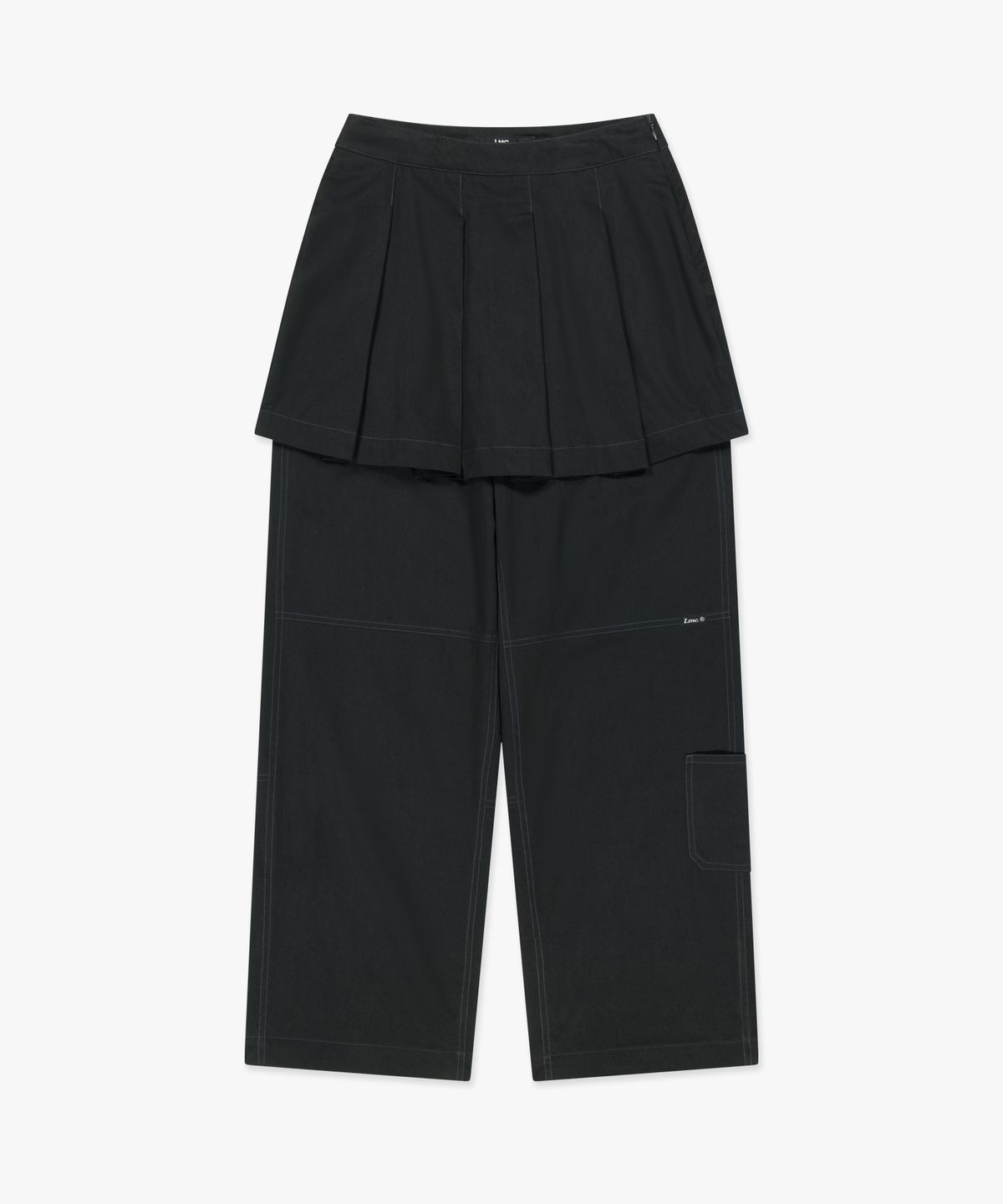 엘엠씨(LMC) WM PLEATS SKIRT LAYERED PANTS black