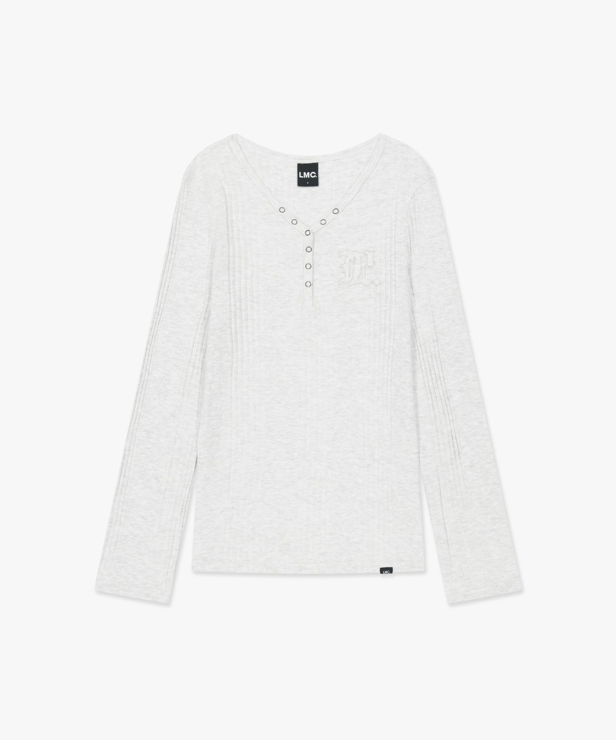 엘엠씨(LMC) WM GOTHIC LAYERED HENLEY NECK LONG SLV TEE light heather gray