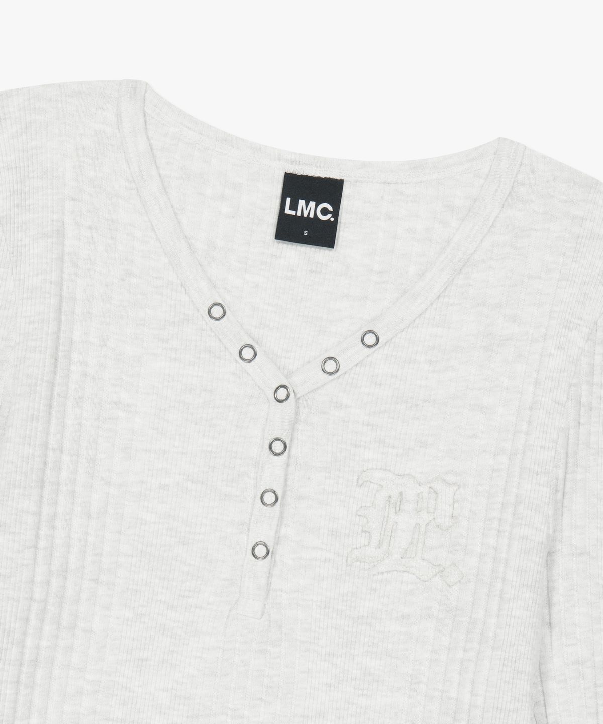 엘엠씨(LMC) WM GOTHIC LAYERED HENLEY NECK LONG SLV TEE light heather gray