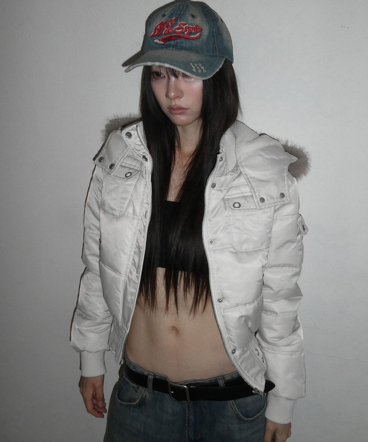 팬시클럽(FANCY CLUB) 퍼 트리밍 후드 패딩 (BEIGE) F26ZA501