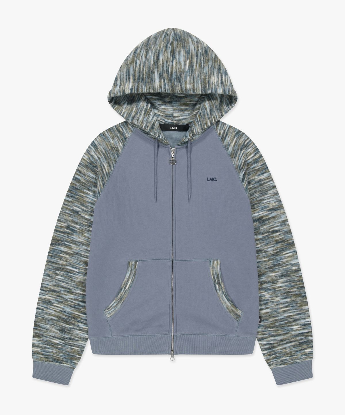 엘엠씨(LMC) WM COLOR BLOCK RAGLAN ZIP UP HOODIE light blue