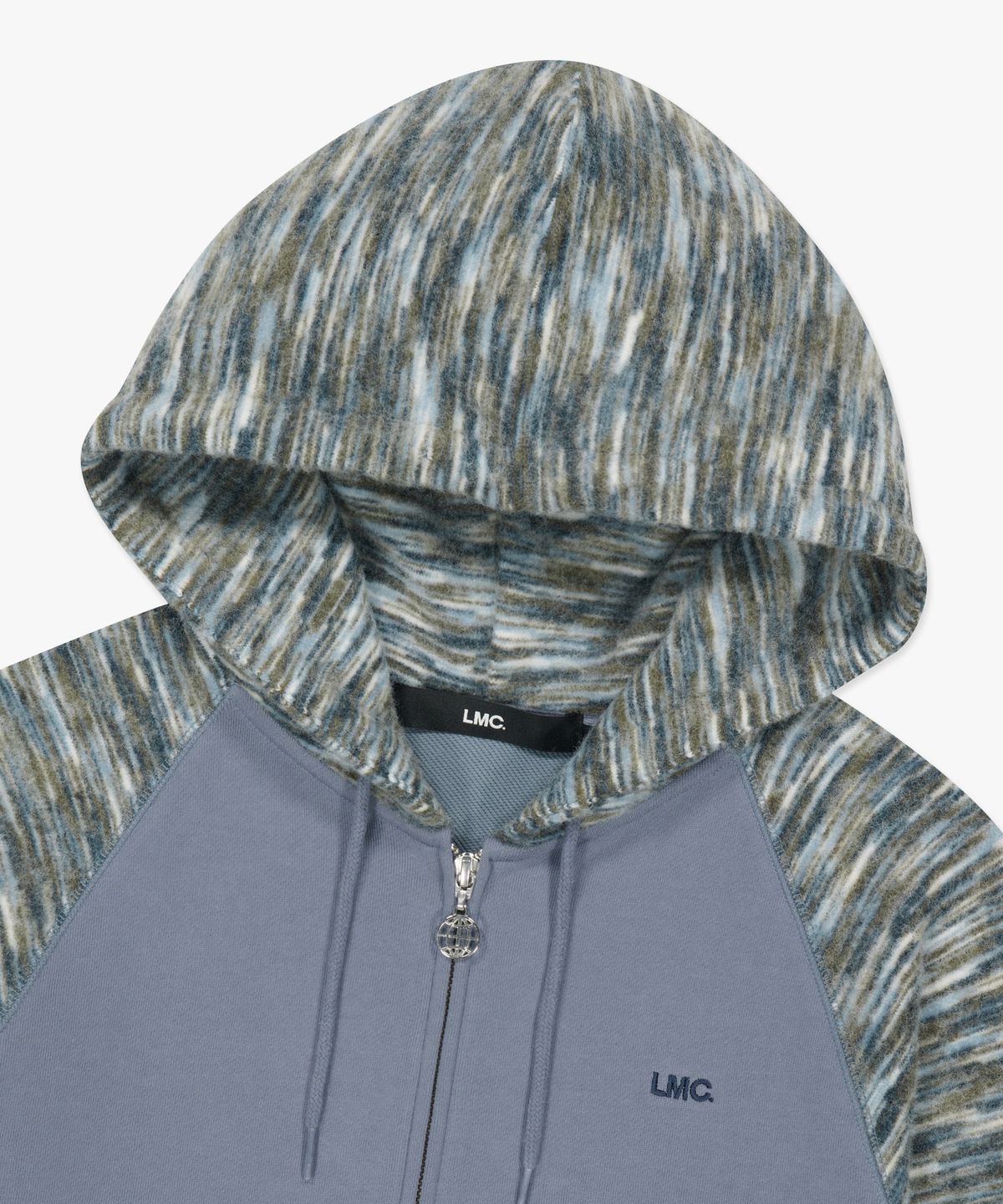 엘엠씨(LMC) WM COLOR BLOCK RAGLAN ZIP UP HOODIE light blue