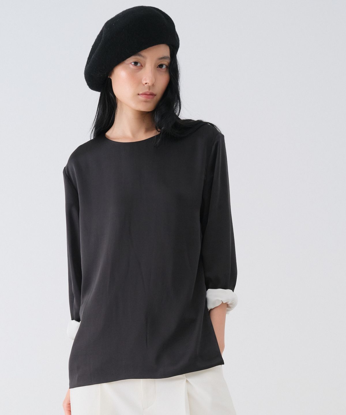 센토르(CENTAUR.KR) SOFT SATIN BLOUSE_BLACK