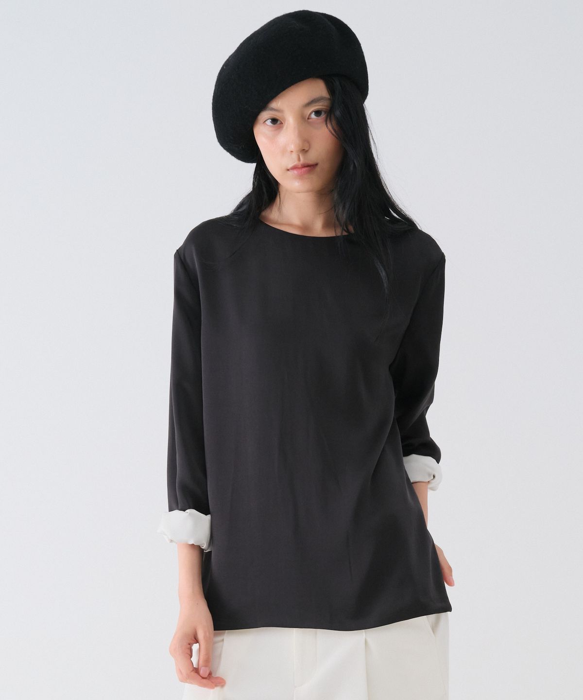센토르(CENTAUR.KR) SOFT SATIN BLOUSE_BLACK