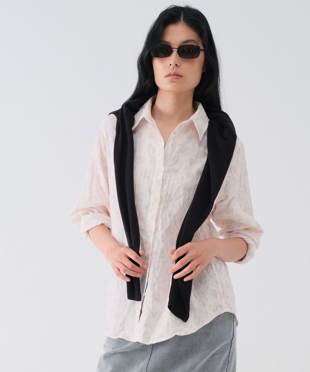 센토르(CENTAUR.KR) CRINKLE FLOWER COTTON SHIRT_PINK