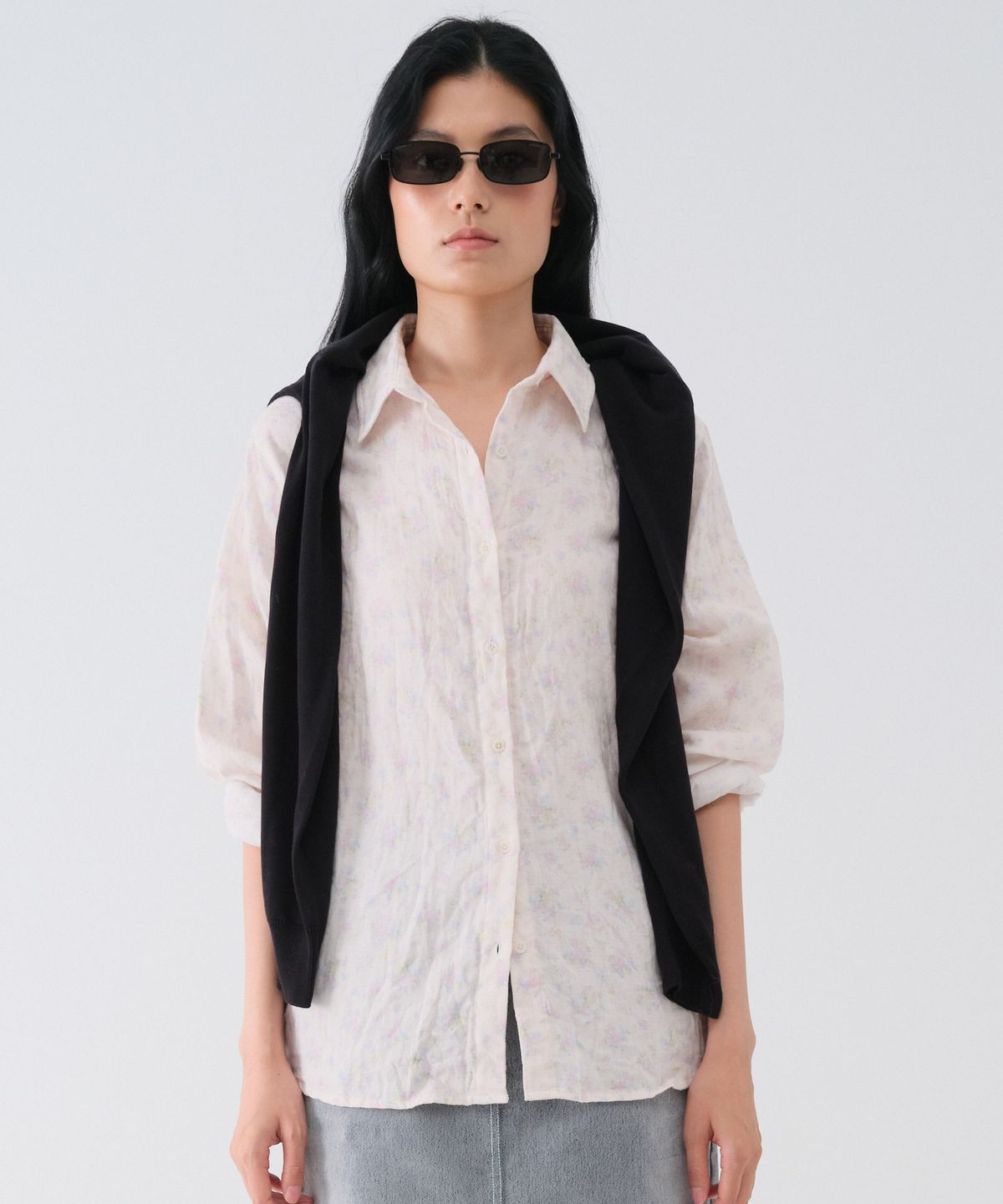 센토르(CENTAUR.KR) CRINKLE FLOWER COTTON SHIRT_PINK