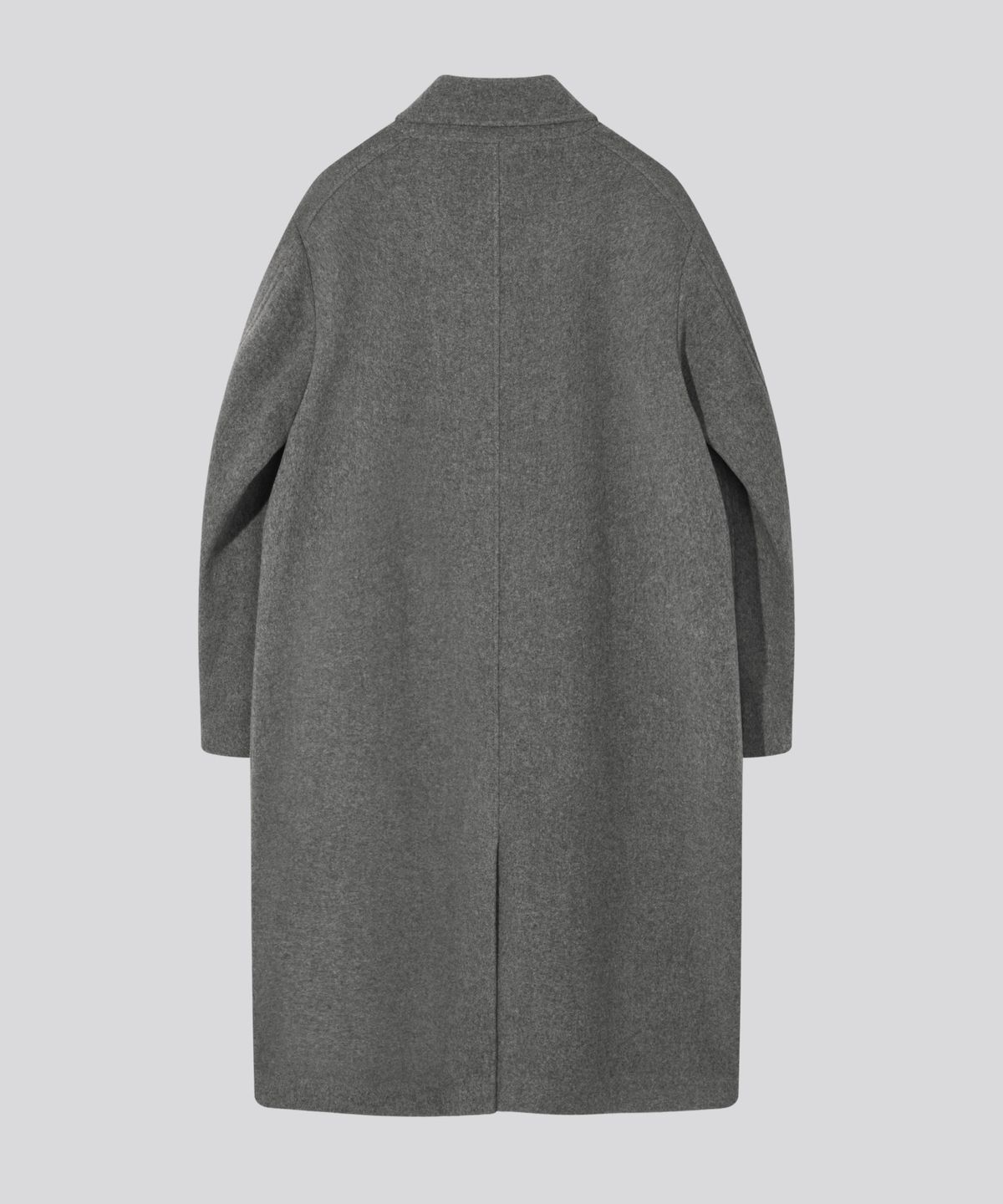 키뮤어(KIIMUIR) [Drape Wool] 캐시미어블렌드 세미오버핏 발마칸 코트_그레이