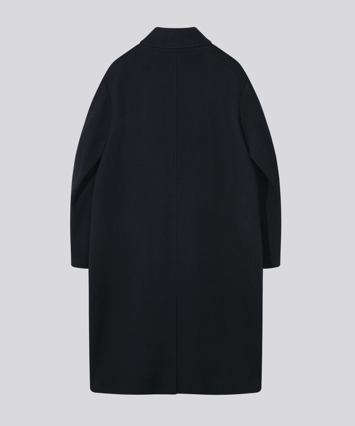 키뮤어(KIIMUIR) [Drape Wool] 캐시미어블렌드 세미오버핏 발마칸 코트_네이비