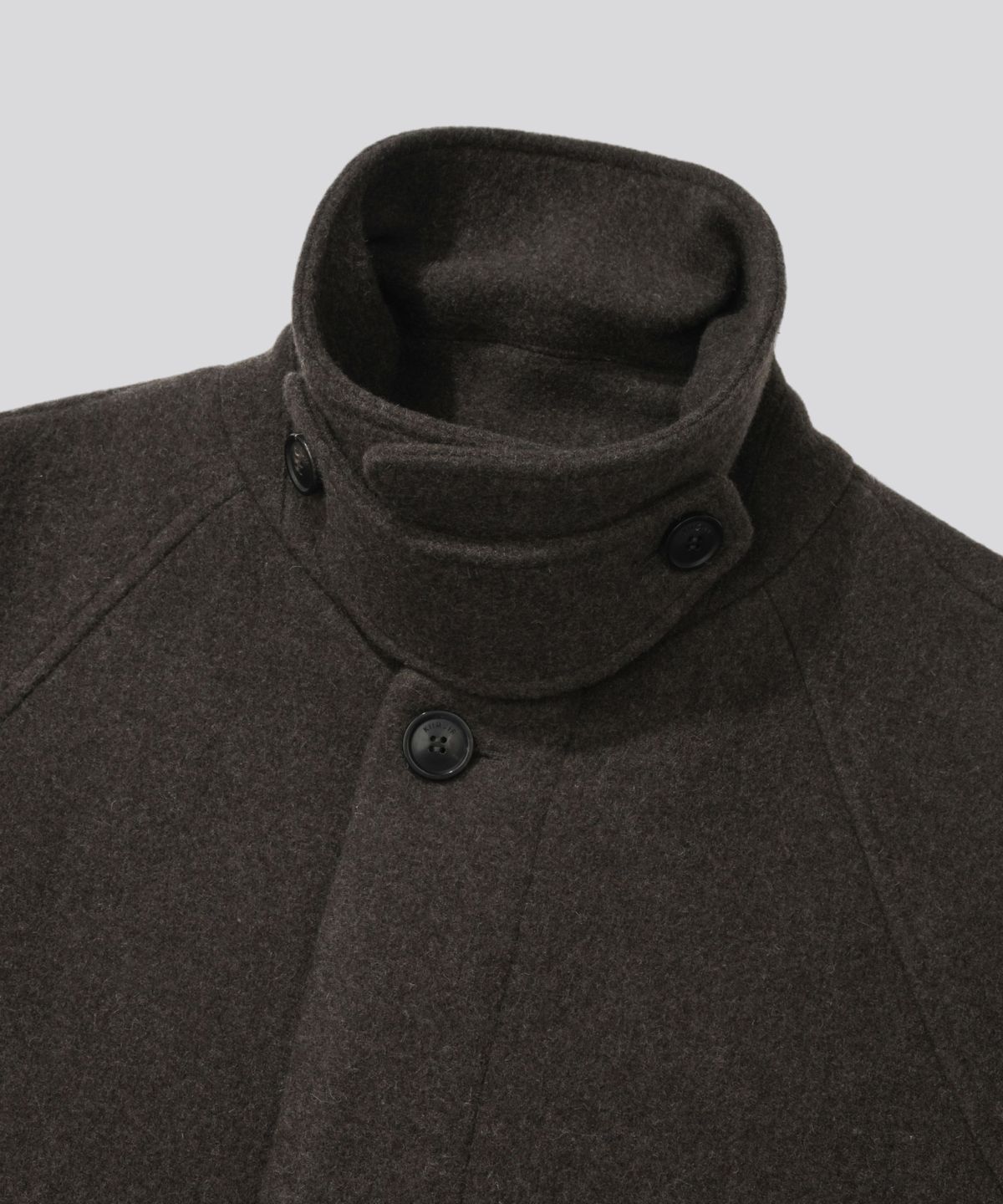 키뮤어(KIIMUIR) [Drape Wool] 캐시미어블렌드 세미오버핏 발마칸 코트_브라운